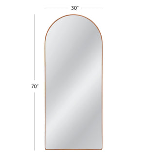 Basset Mirror Holly Floor Mirror - Timeless Arched Design In Durable Pine Wood For Modern Boho Home Décor Elegance Brown Wood,Mirror Glass M5046