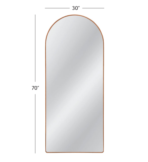 Basset Mirror Holly Floor Mirror - Timeless Arched Design In Durable Pine Wood For Modern Boho Home Décor Elegance Brown Wood,Mirror Glass M5046