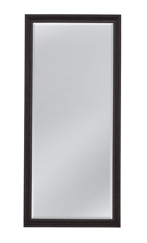 Basset Mirror Mattern Rustic Floor Mirror - Distressed Black Frame, Timeless Beveled Glass For Elegant Home Decor Black Resin,Mirror Glass M5047b