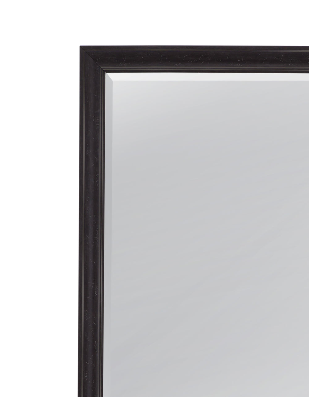 Basset Mirror Mattern Rustic Floor Mirror - Distressed Black Frame, Timeless Beveled Glass For Elegant Home Decor Black Resin,Mirror Glass M5047b