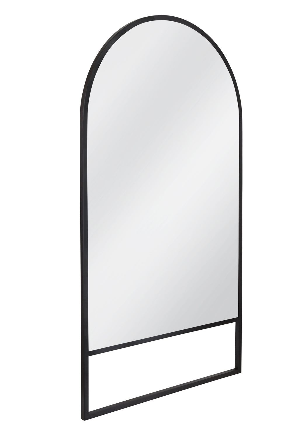 Basset Mirror Kai Floor Mirror - Arched Top, Matte Black Metal Finish, Modern Chic Design For Contemporary Spaces Black Metal,Mirror Glass M5060