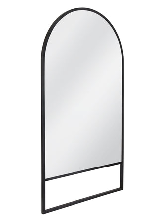 Basset Mirror Kai Floor Mirror - Arched Top, Matte Black Metal Finish, Modern Chic Design For Contemporary Spaces Black Metal,Mirror Glass M5060