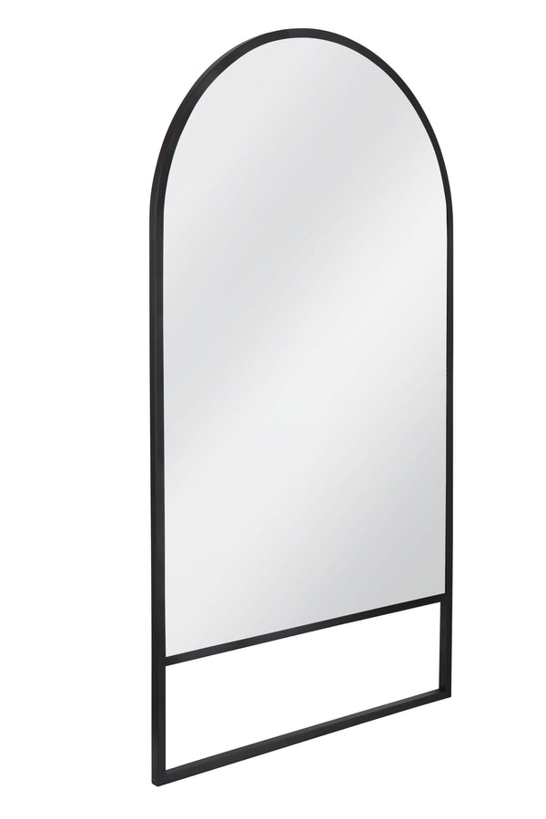 Basset Mirror Kai Floor Mirror - Arched Top, Matte Black Metal Finish, Modern Chic Design For Contemporary Spaces Black Metal,Mirror Glass M5060
