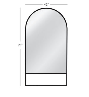 Basset Mirror Kai Floor Mirror - Arched Top, Matte Black Metal Finish, Modern Chic Design For Contemporary Spaces Black Metal,Mirror Glass M5060