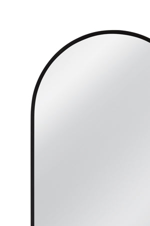 Basset Mirror Kai Floor Mirror - Arched Top, Matte Black Metal Finish, Modern Chic Design For Contemporary Spaces Black Metal,Mirror Glass M5060