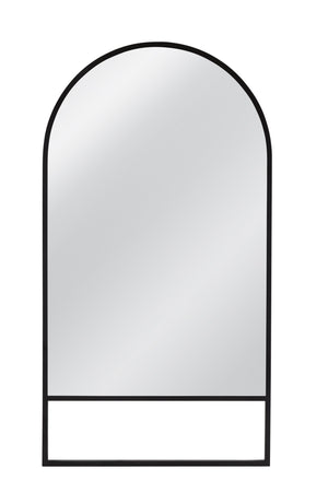Basset Mirror Kai Floor Mirror - Arched Top, Matte Black Metal Finish, Modern Chic Design For Contemporary Spaces Black Metal,Mirror Glass M5060
