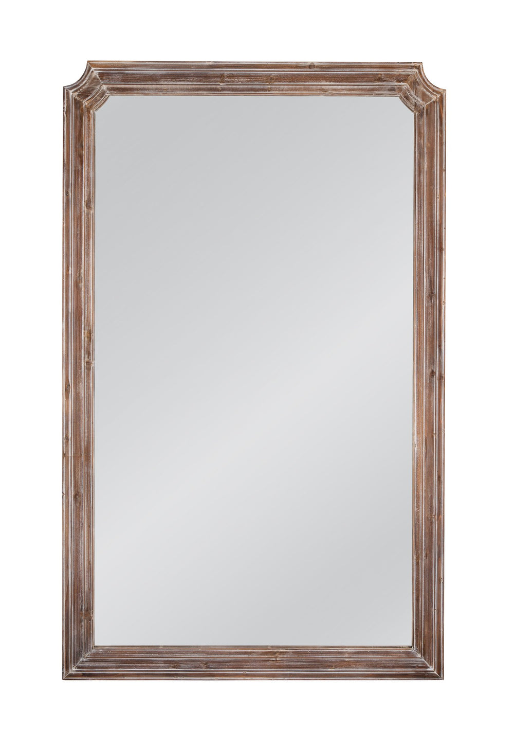 Basset Mirror Joss Floor Mirror - Rustic Weathered Wood Charm With Curved Corners For Farmhouse Decor Elegance Brown Wood,Mirror Glass M5064
