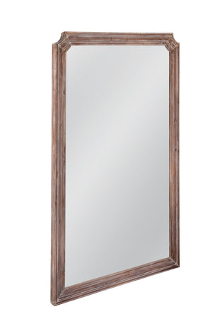 Basset Mirror Joss Floor Mirror - Rustic Weathered Wood Charm With Curved Corners For Farmhouse Decor Elegance Brown Wood,Mirror Glass M5064
