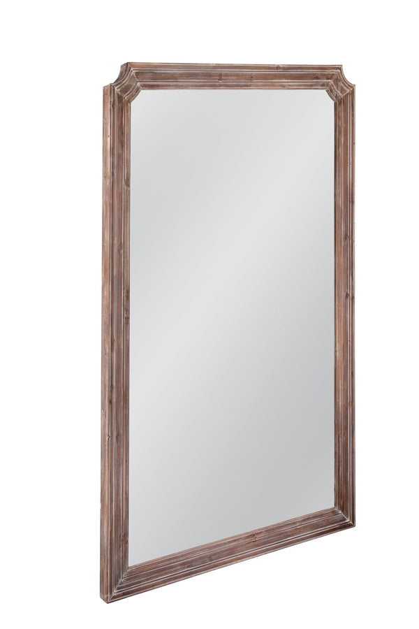 Basset Mirror Joss Floor Mirror - Rustic Weathered Wood Charm With Curved Corners For Farmhouse Decor Elegance Brown Wood,Mirror Glass M5064