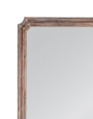 Basset Mirror Joss Floor Mirror - Rustic Weathered Wood Charm With Curved Corners For Farmhouse Decor Elegance Brown Wood,Mirror Glass M5064