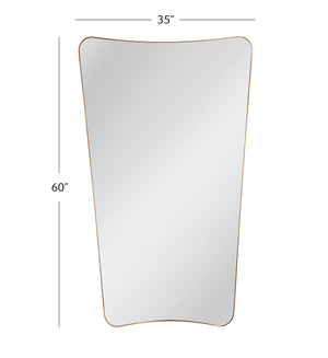 Basset Mirror Garcia Wall Mirror - Elegant Gold Rectangular Design With Rounded Corners For Modern Sophistication Gold Metal,Mirror Glass M5067