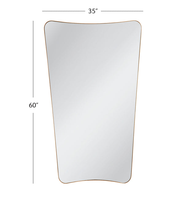 Basset Mirror Garcia Wall Mirror - Elegant Gold Rectangular Design With Rounded Corners For Modern Sophistication Gold Metal,Mirror Glass M5067