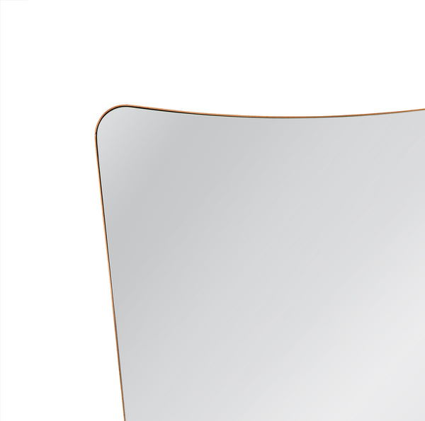 Basset Mirror Garcia Wall Mirror - Elegant Gold Rectangular Design With Rounded Corners For Modern Sophistication Gold Metal,Mirror Glass M5067
