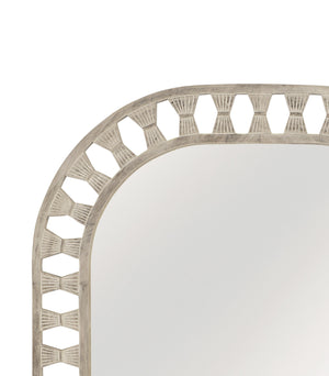 Basset Mirror Enya Wall Mirror - Modern Coastal Home Decor With White Wash Finish & Charming Cutout Frame Design White Wood,Mirror Glass M5068