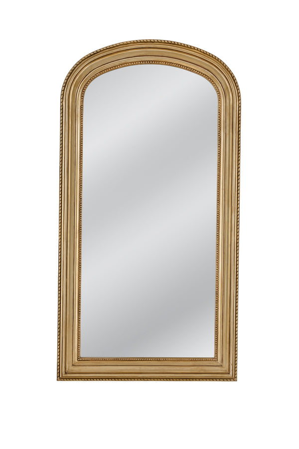 Basset Mirror Baez Floor Mirror - Luxurious Gold Gilt Finish With Arched Top, Elegant Design For Glamorous Interiors Gold Wood,Mirror Glass M5073