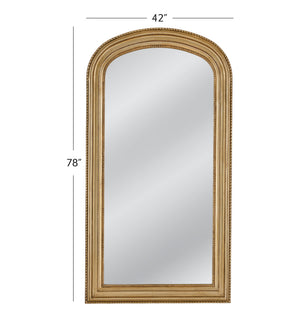 Basset Mirror Baez Floor Mirror - Luxurious Gold Gilt Finish With Arched Top, Elegant Design For Glamorous Interiors Gold Wood,Mirror Glass M5073