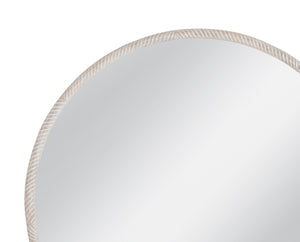 Basset Mirror Bechet Round Wall Mirror - Charming White Wash Finish, Artisanal Carved Design For Any Decor White Wood,Mirror Glass M5074