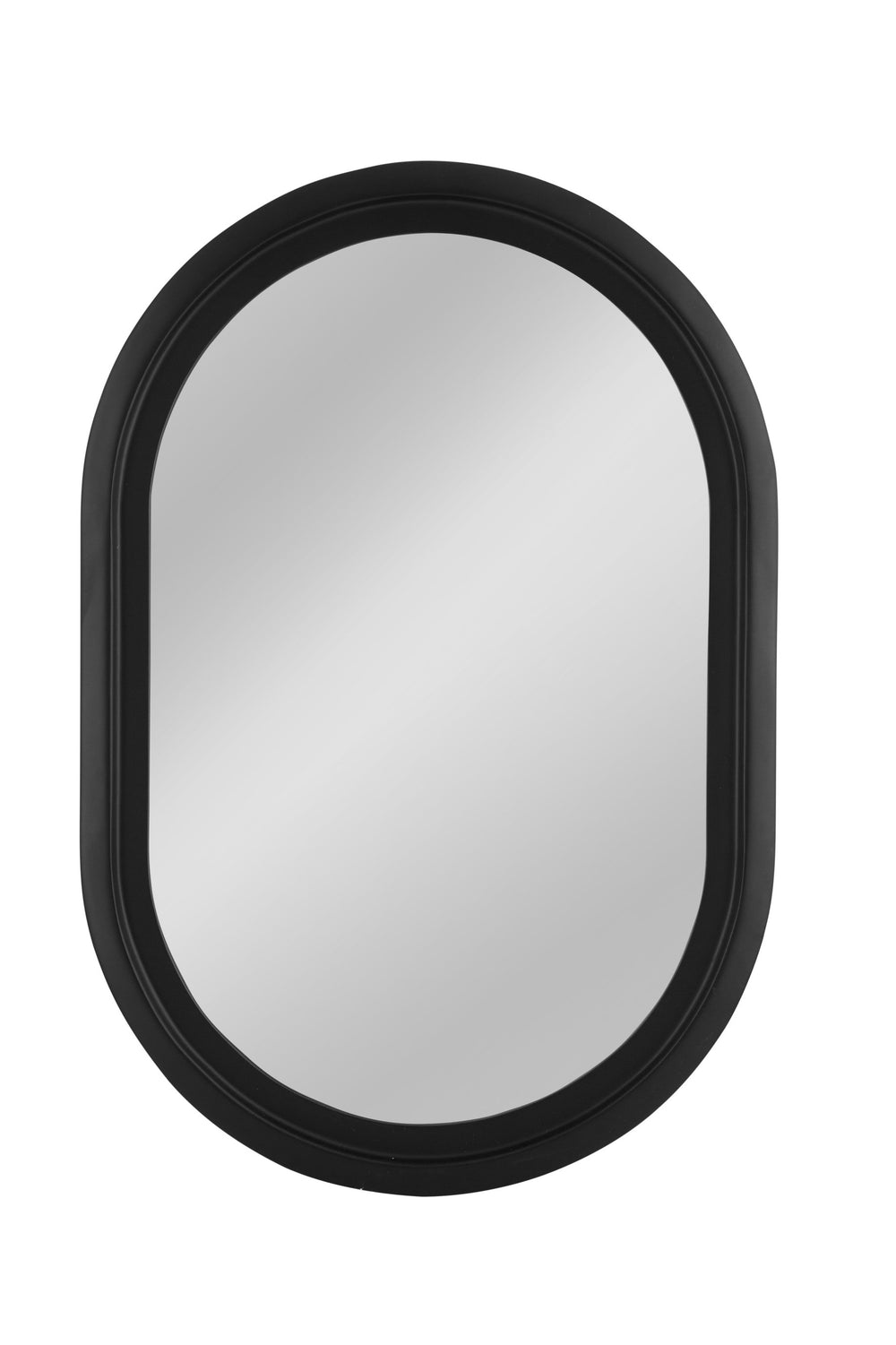 Basset Mirror Nash Wall Mirror - Elegant Oval Frame In Matte Black For Farmhouse Charm & Timeless Home Décor Black Resin,Mirror Glass M5080