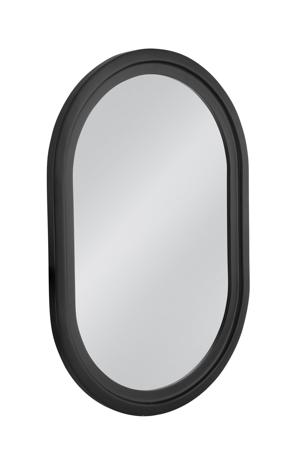 Basset Mirror Nash Wall Mirror - Elegant Oval Frame In Matte Black For Farmhouse Charm & Timeless Home Décor Black Resin,Mirror Glass M5080