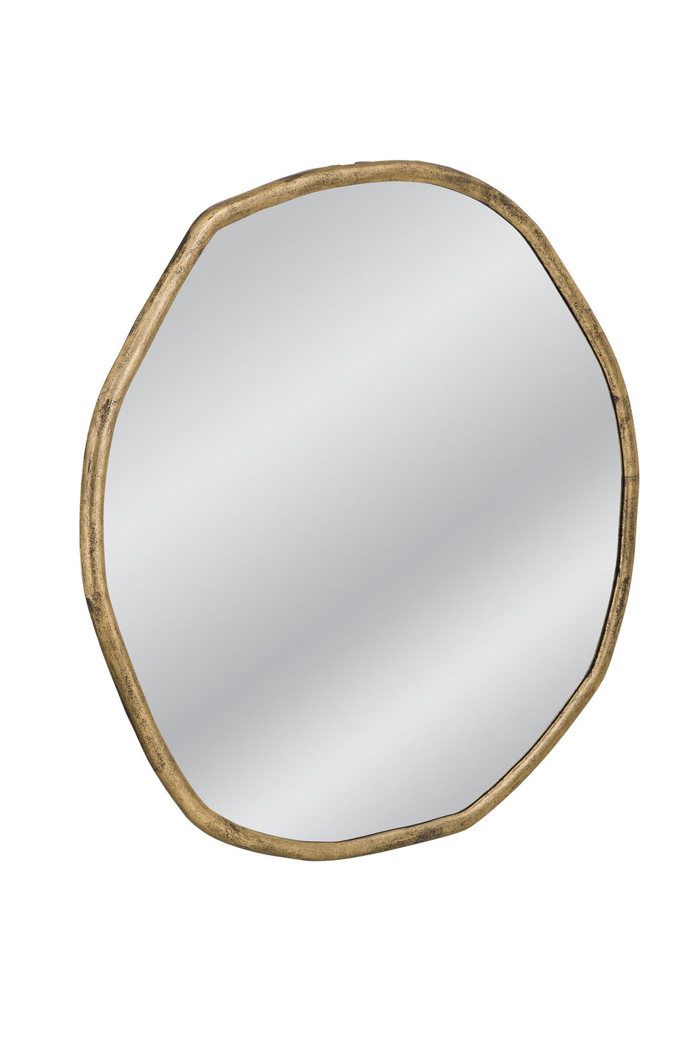 Basset Mirror Grant Wall Mirror - Modern Brass Frame With Organic Shape For Stylish Home Décor Enhancement Brass Metal,Mirror Glass M5087