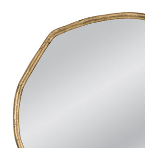 Basset Mirror Grant Wall Mirror - Modern Brass Frame With Organic Shape For Stylish Home Décor Enhancement Brass Metal,Mirror Glass M5087