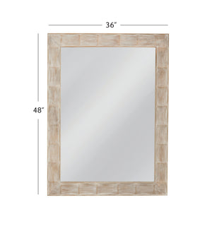 Basset Mirror Guyton Wall Mirror - Coastal Charm With White-wash Finish, Elegant Design For Any Home Decor Style White Wood,Mirror Glass M5093