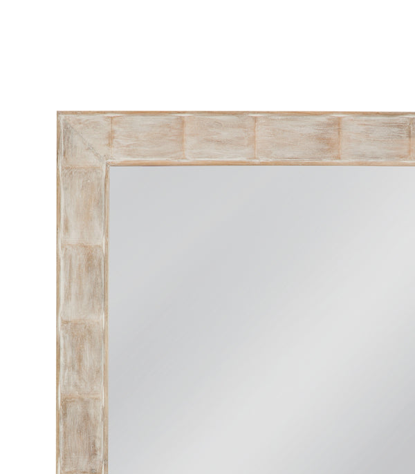 Basset Mirror Guyton Wall Mirror - Coastal Charm With White-wash Finish, Elegant Design For Any Home Decor Style White Wood,Mirror Glass M5093