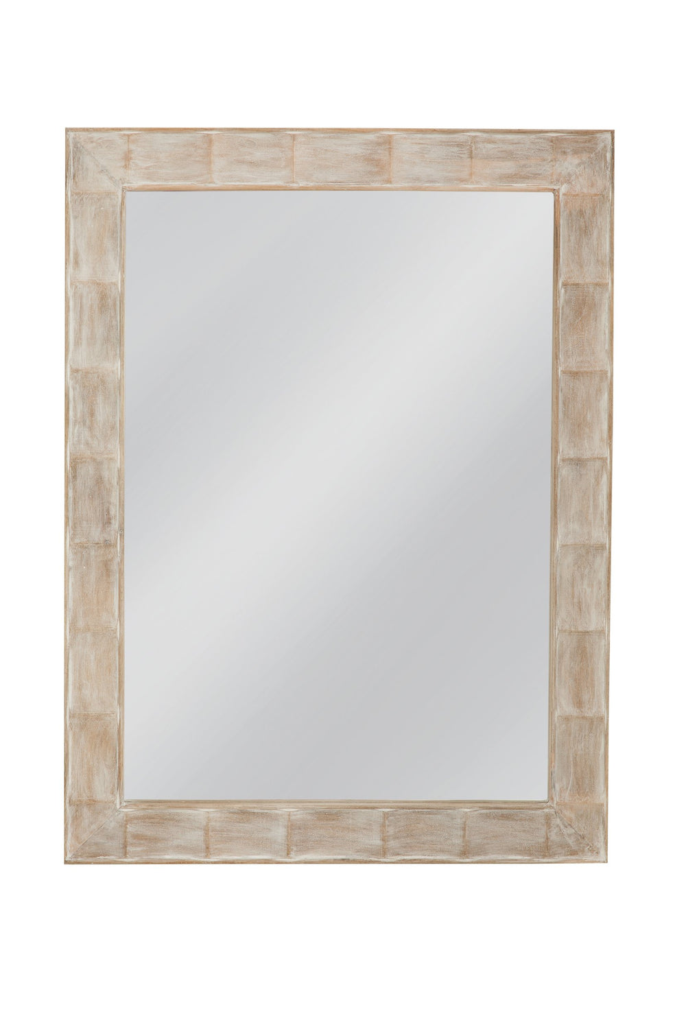 Basset Mirror Guyton Wall Mirror - Coastal Charm With White-wash Finish, Elegant Design For Any Home Decor Style White Wood,Mirror Glass M5093