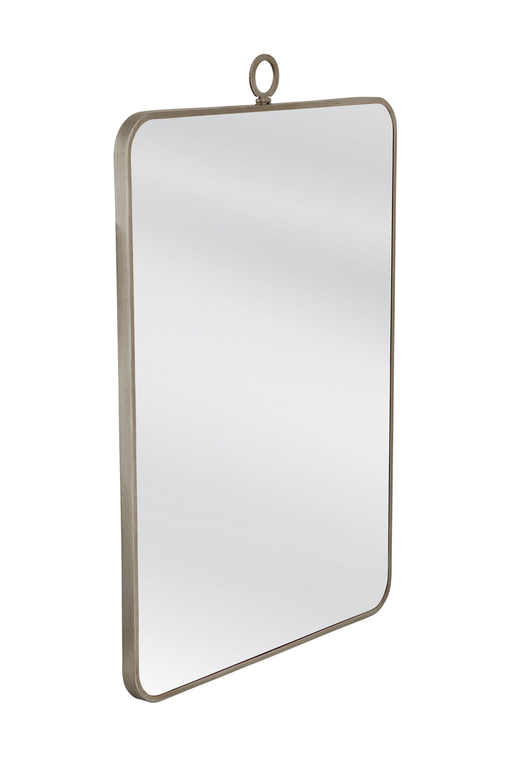 Basset Mirror Monte Wall Mirror - Elegant Silver Leaf Finish, Modern Rectangular Design With Timeless Appeal Silver Wood,Mirror Glass M5106