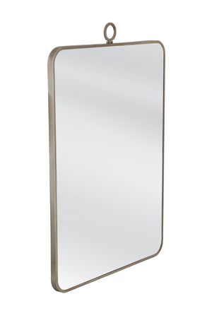 Basset Mirror Monte Wall Mirror - Elegant Silver Leaf Finish, Modern Rectangular Design With Timeless Appeal Silver Wood,Mirror Glass M5106
