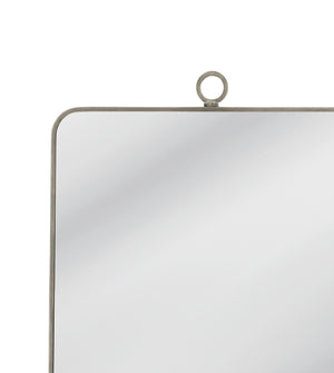 Basset Mirror Monte Wall Mirror - Elegant Silver Leaf Finish, Modern Rectangular Design With Timeless Appeal Silver Wood,Mirror Glass M5106