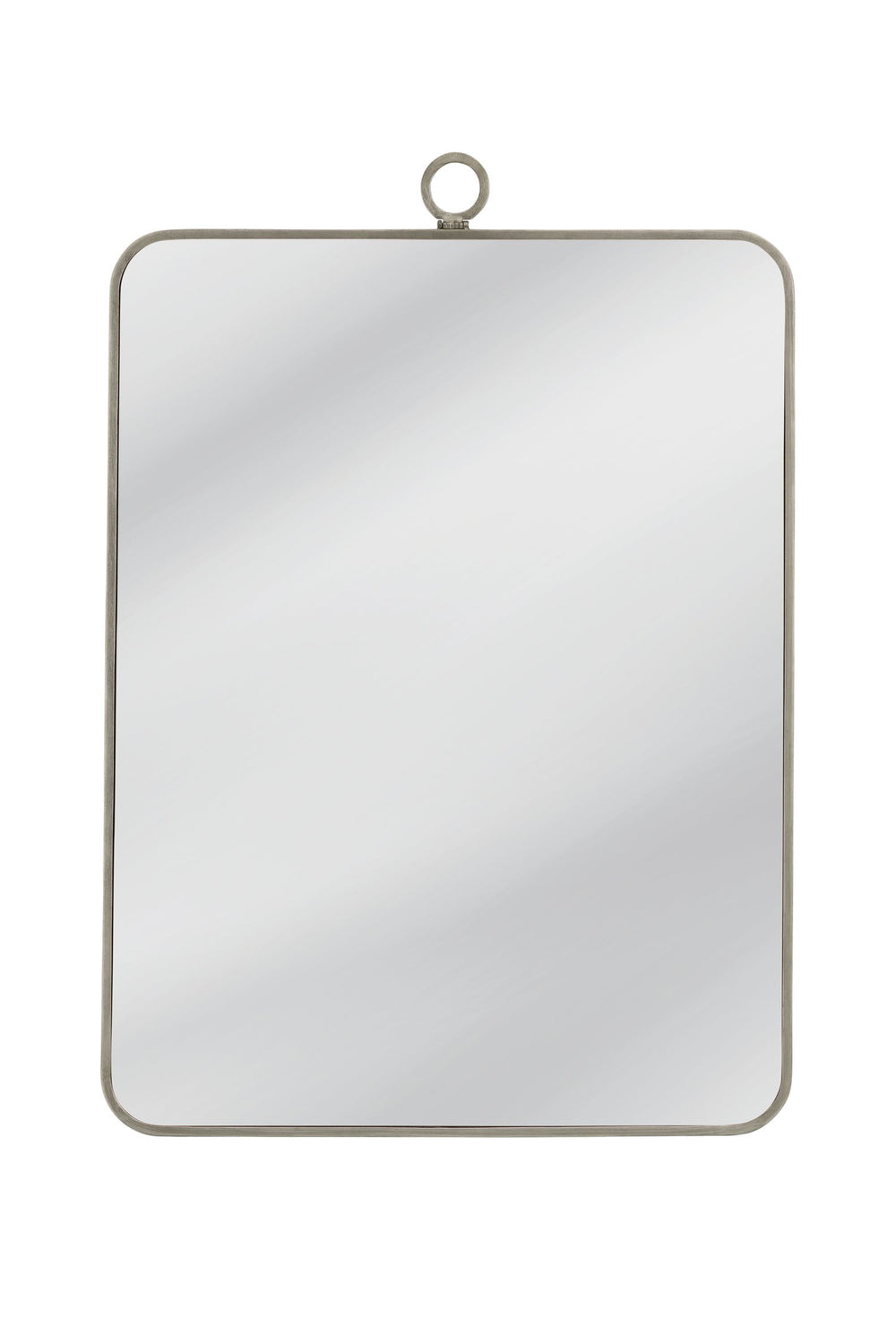 Basset Mirror Monte Wall Mirror - Elegant Silver Leaf Finish, Modern Rectangular Design With Timeless Appeal Silver Wood,Mirror Glass M5106