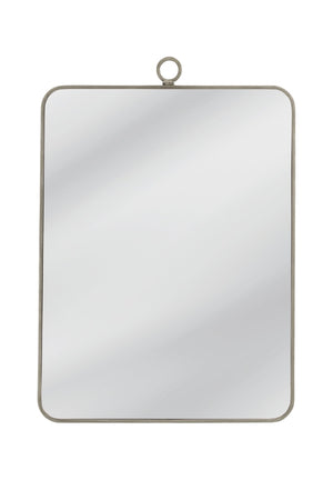 Basset Mirror Monte Wall Mirror - Elegant Silver Leaf Finish, Modern Rectangular Design With Timeless Appeal Silver Wood,Mirror Glass M5106