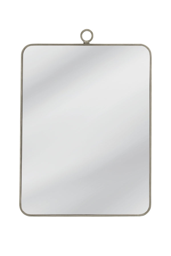 Basset Mirror Monte Wall Mirror - Elegant Silver Leaf Finish, Modern Rectangular Design With Timeless Appeal Silver Wood,Mirror Glass M5106