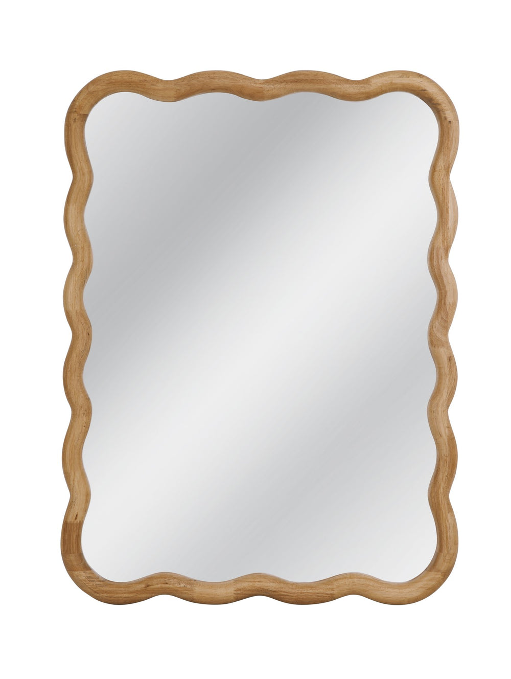 Basset Mirror Rider Wall Mirror - Coastal Boho Chic Decor With Wavy Wooden Frame For A Relaxed Stylish Atmosphere Brown Mdf,Fir Wood,Mirror Glass M5123
