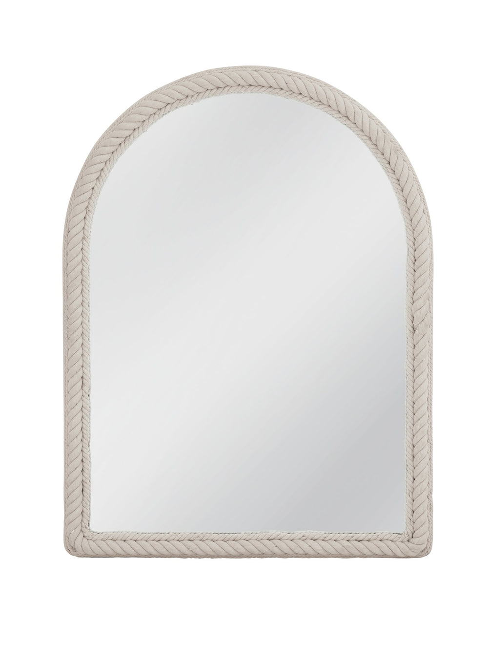 Basset Mirror Nichols Wall Mirror - Coastal-inspired Arched Design With White Rope Frame For Nautical Charm White Rope,Mirror Glass M5124