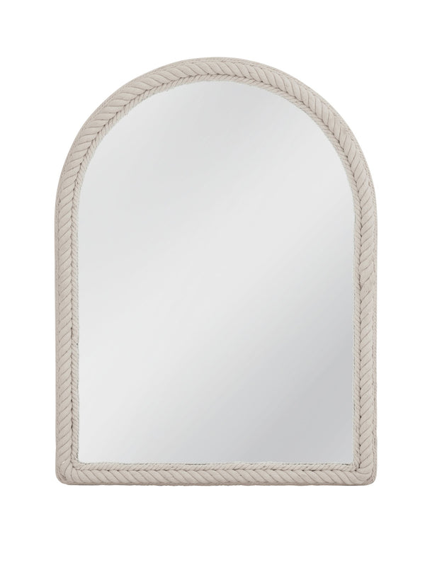Basset Mirror Nichols Wall Mirror - Coastal-inspired Arched Design With White Rope Frame For Nautical Charm White Rope,Mirror Glass M5124