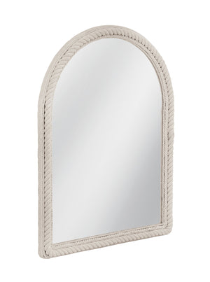 Basset Mirror Nichols Wall Mirror - Coastal-inspired Arched Design With White Rope Frame For Nautical Charm White Rope,Mirror Glass M5124