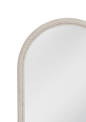 Basset Mirror Nichols Wall Mirror - Coastal-inspired Arched Design With White Rope Frame For Nautical Charm White Rope,Mirror Glass M5124