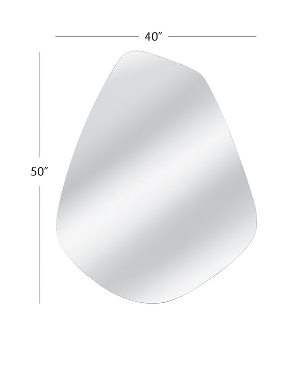 Basset Mirror Carlton Wall Mirror - Asymmetrical Modern Design With Silver Frame For A Luxe Touch In Any Space Silver Mirror M5127