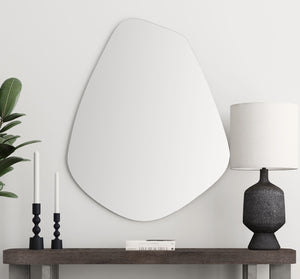 Basset Mirror Carlton Wall Mirror - Asymmetrical Modern Design With Silver Frame For A Luxe Touch In Any Space Silver Mirror M5127