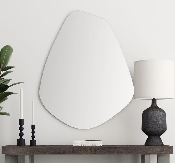 Basset Mirror Carlton Wall Mirror - Asymmetrical Modern Design With Silver Frame For A Luxe Touch In Any Space Silver Mirror M5127