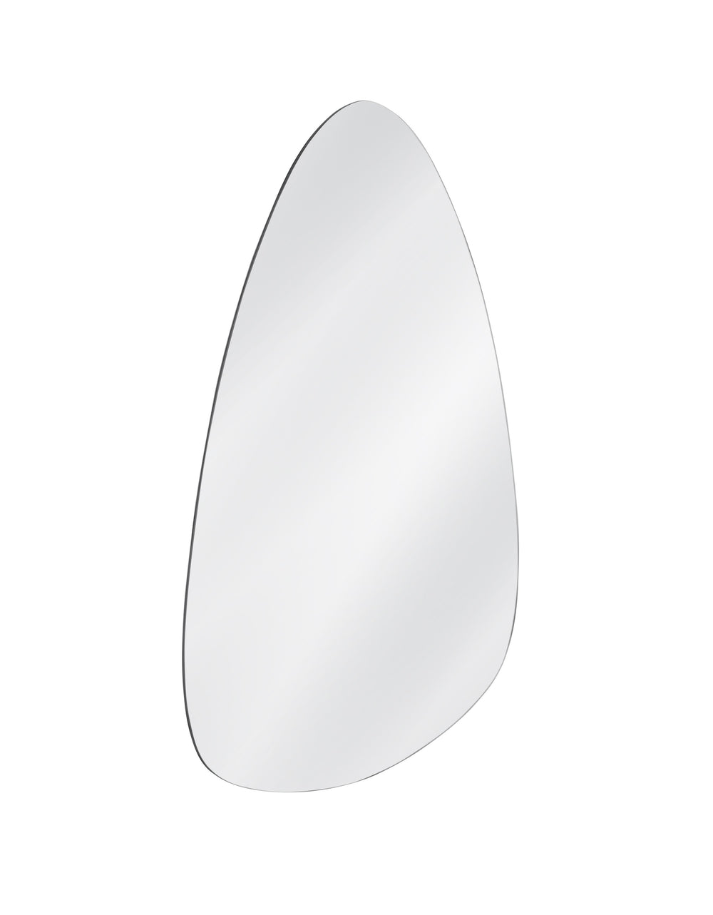 Basset Mirror Reinhold Wall Mirror - Teardrop Shaped Silver Framed Accent Mirror For Modern Glam Home Decor Silver Mdf,Mirror M5128