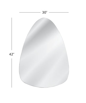 Basset Mirror Reinhold Wall Mirror - Teardrop Shaped Silver Framed Accent Mirror For Modern Glam Home Decor Silver Mdf,Mirror M5128