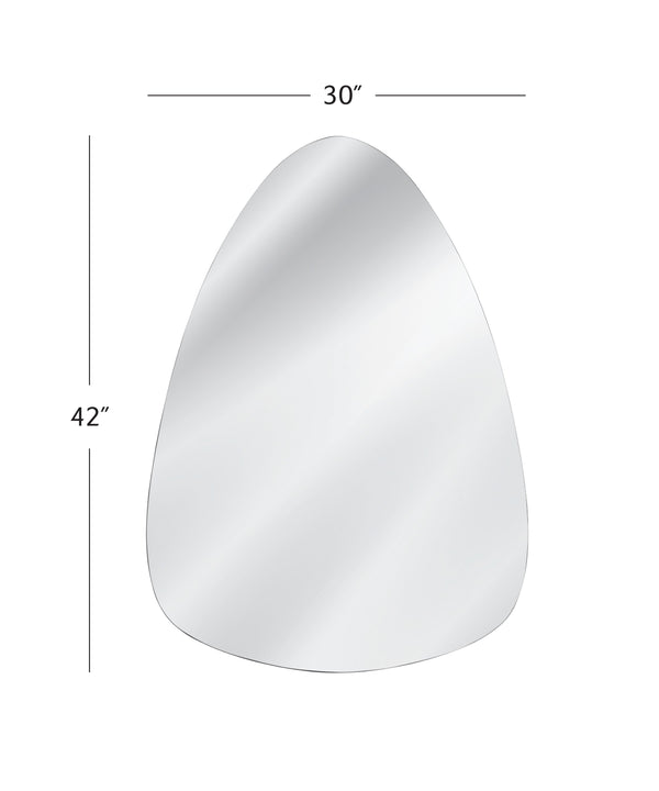 Basset Mirror Reinhold Wall Mirror - Teardrop Shaped Silver Framed Accent Mirror For Modern Glam Home Decor Silver Mdf,Mirror M5128