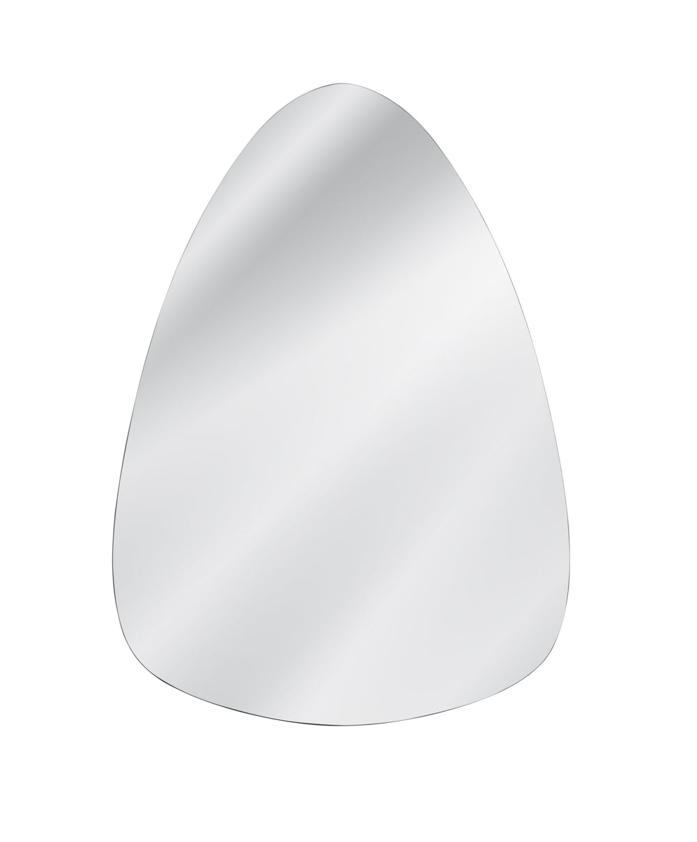 Basset Mirror Reinhold Wall Mirror - Teardrop Shaped Silver Framed Accent Mirror For Modern Glam Home Decor Silver Mdf,Mirror M5128