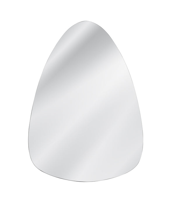 Basset Mirror Reinhold Wall Mirror - Teardrop Shaped Silver Framed Accent Mirror For Modern Glam Home Decor Silver Mdf,Mirror M5128