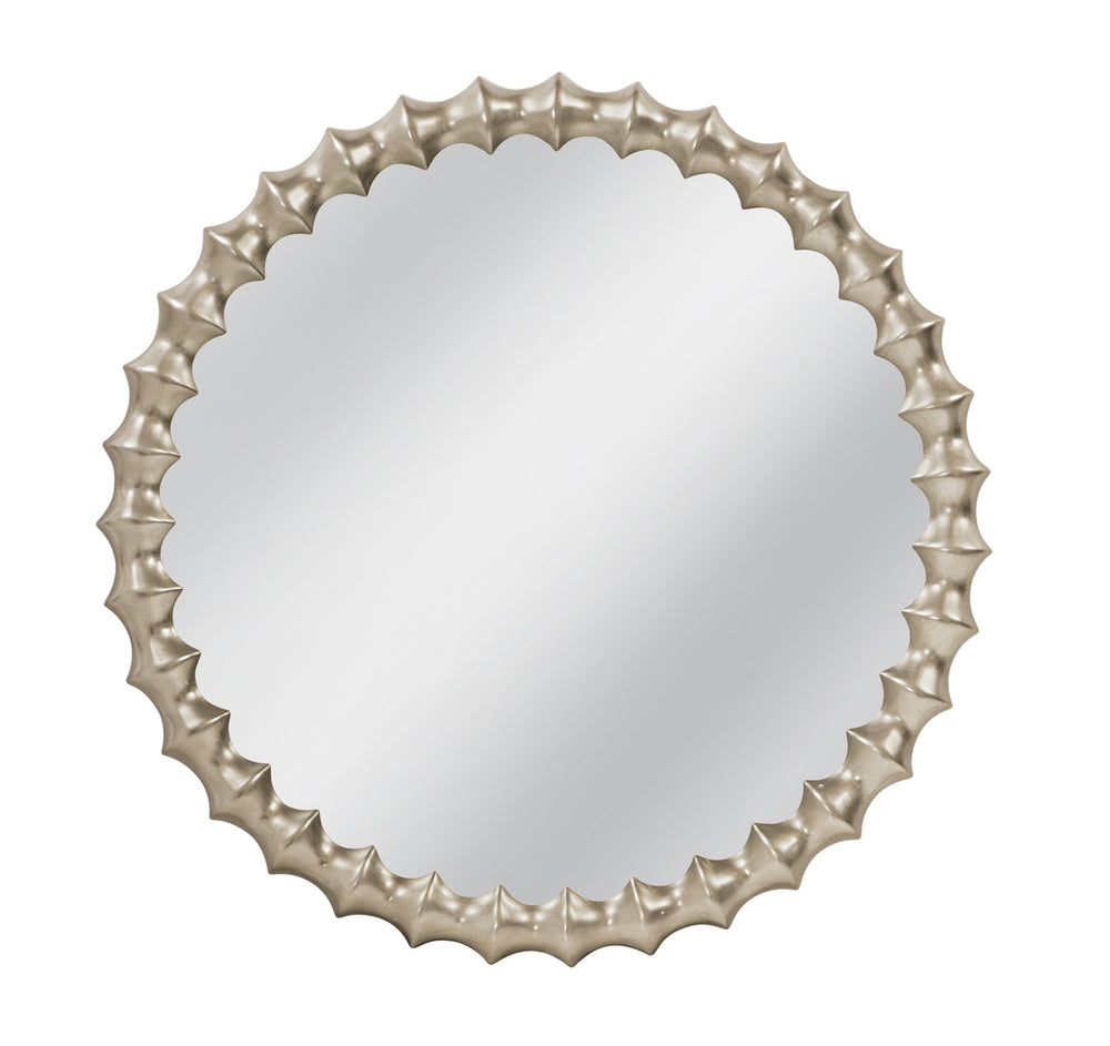Basset Mirror Max Wall Mirror - Timeless Antique Silver Elegance With Glam Finish For Stylish Home Decor Accent Silver Resin,Mirror Glass M5133