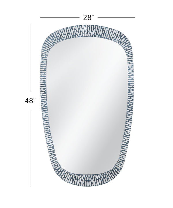 Basset Mirror Maddox Wall Mirror - Modern Elegance With Geometric Design, Perfect For Chic Home Decor Styles Gray Resin,Mirror Glass M5136