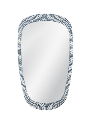 Basset Mirror Maddox Wall Mirror - Modern Elegance With Geometric Design, Perfect For Chic Home Decor Styles Gray Resin,Mirror Glass M5136